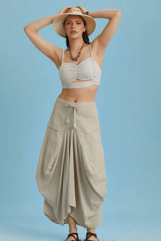 Boho Linen Long Skirt