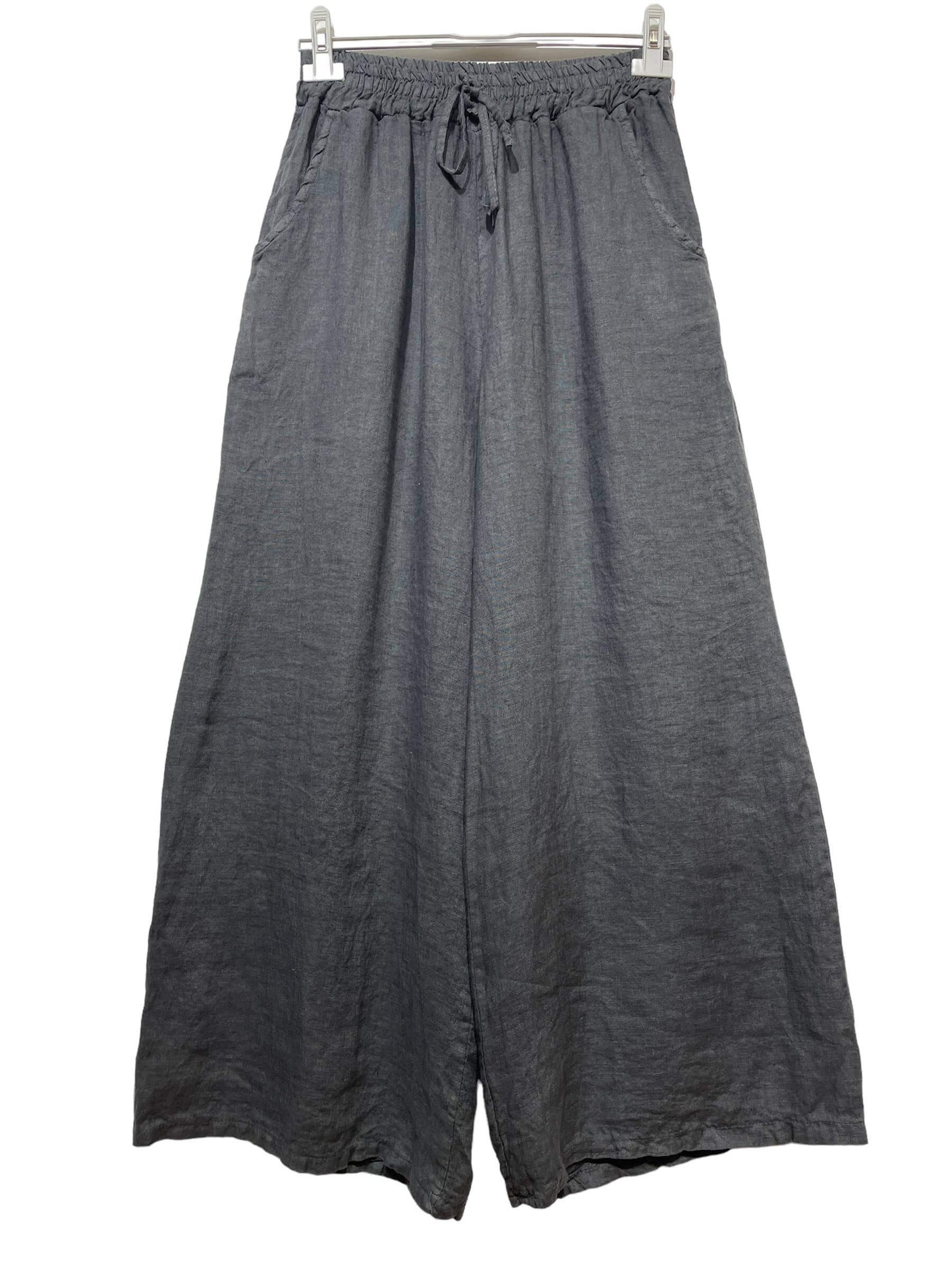 Made in Italy – One Size Linen Blend Wide-Leg Pants
