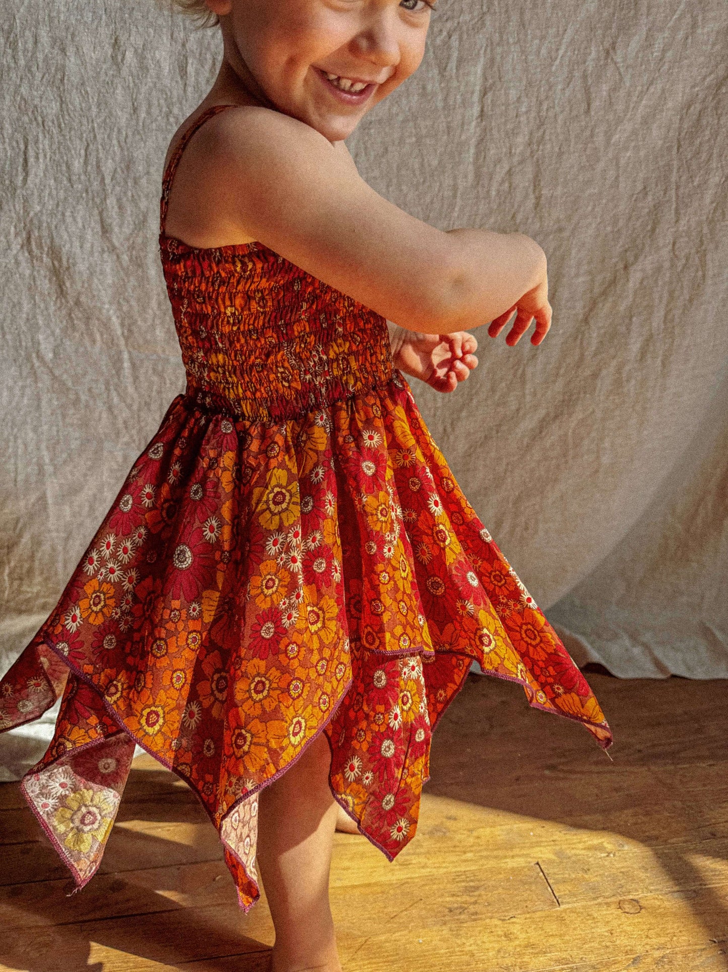 Baby Toddler Fairy Dress – Hippie Boho Kids Flower Dress, Adjustable Straps