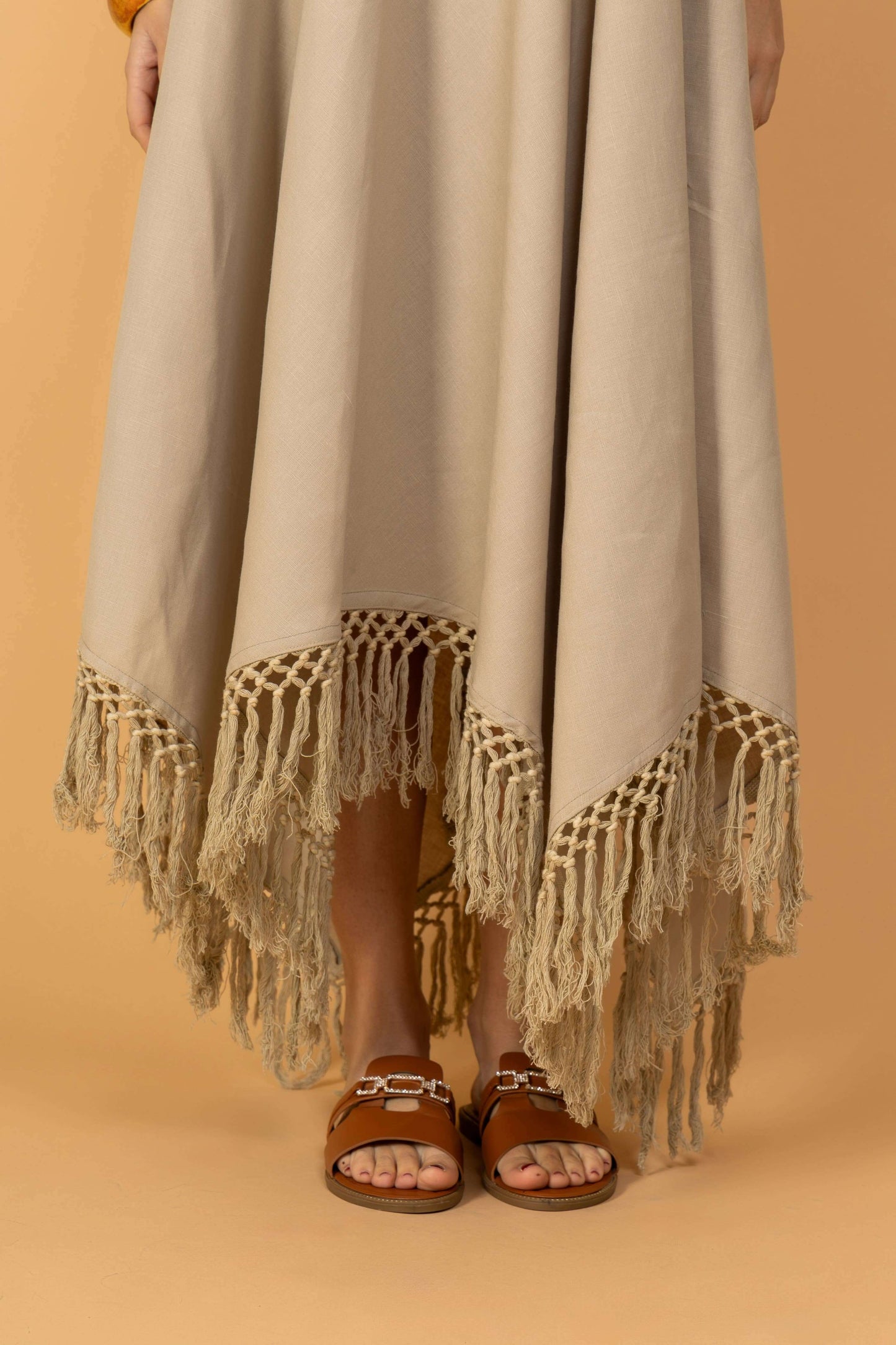 Strap Dress with Brown Stripe