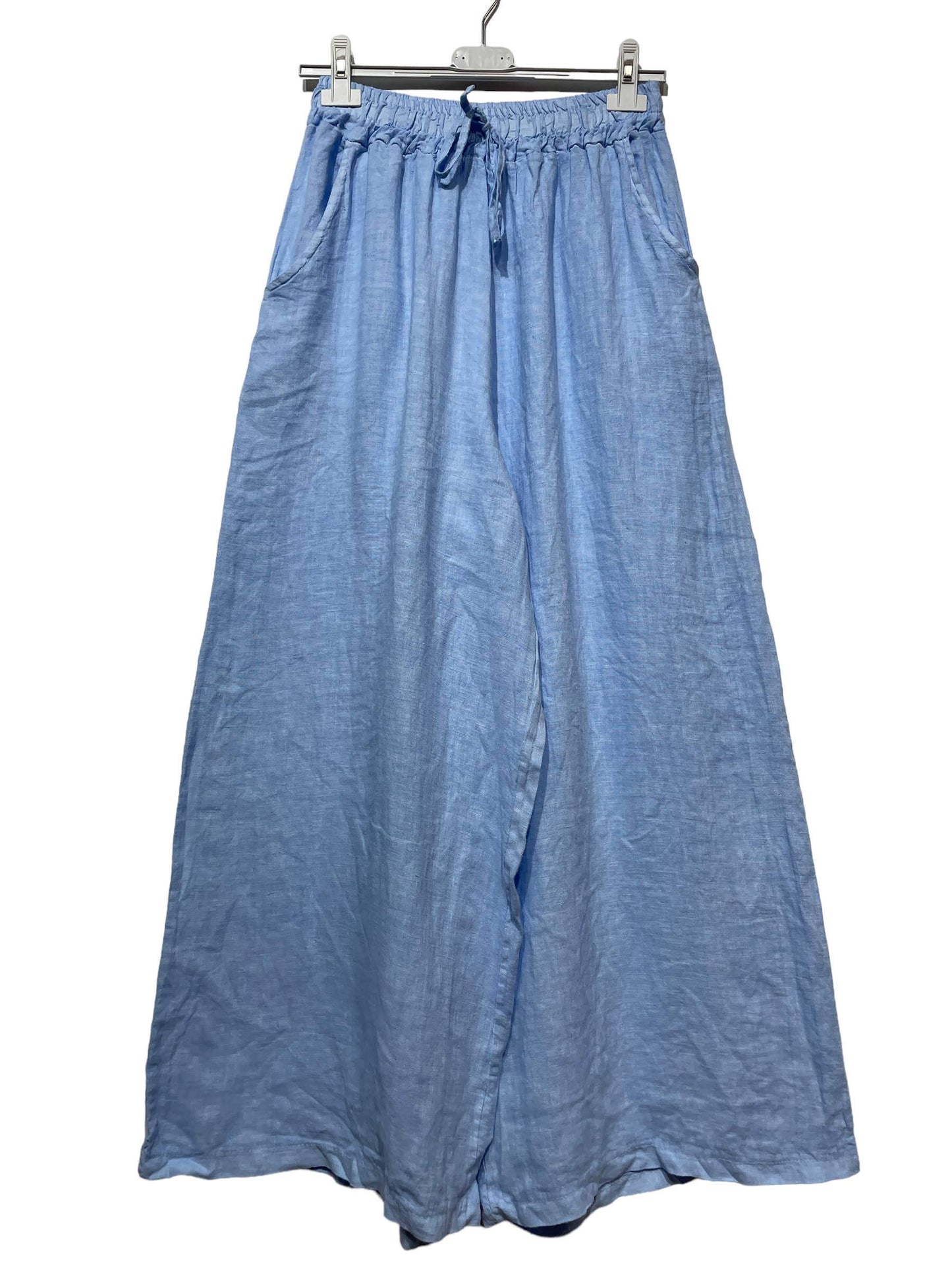Made in Italy – One Size Linen Blend Wide-Leg Pants