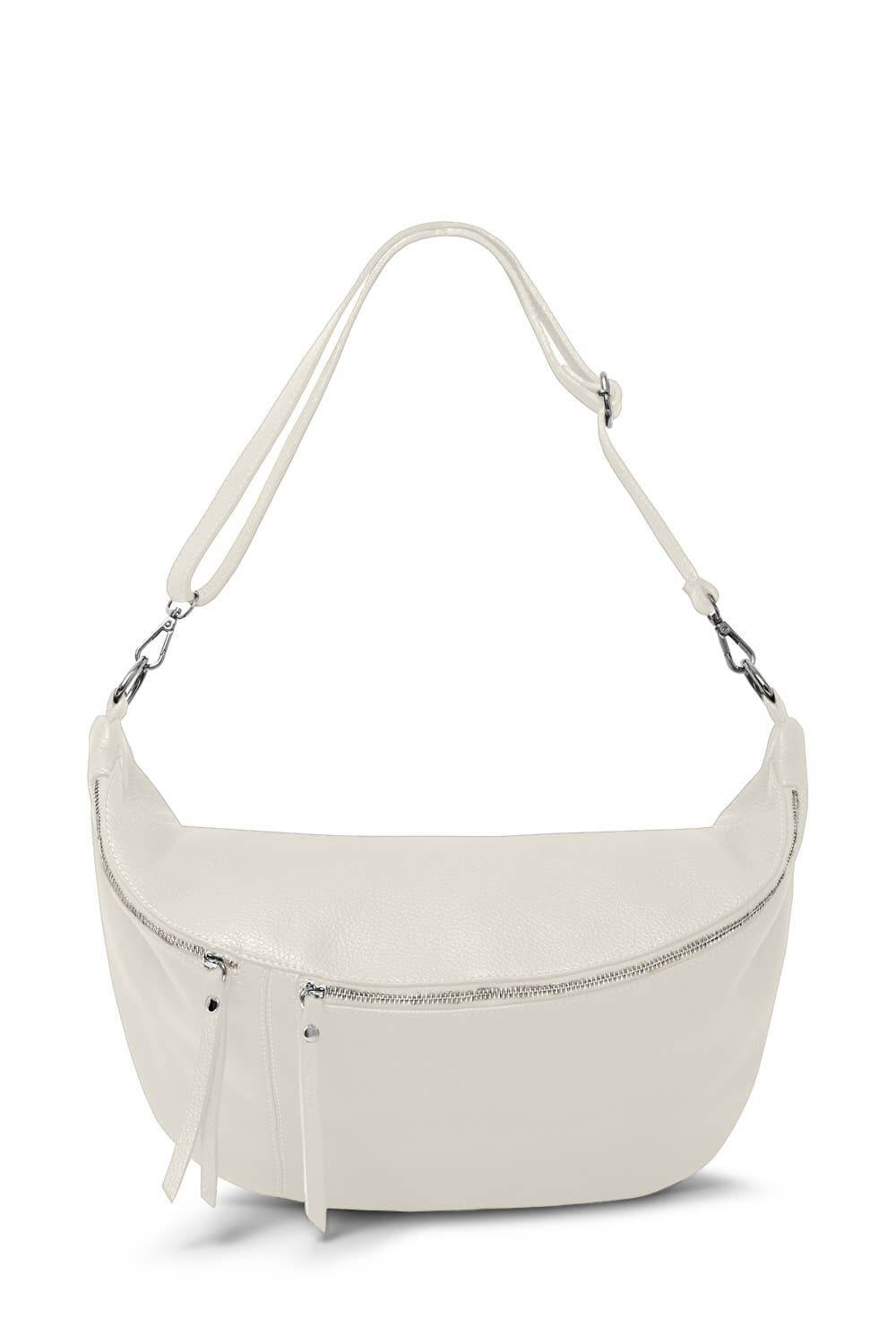 Oversized Italian Leather Crescent Bag – Versatile, Handmade in Italy