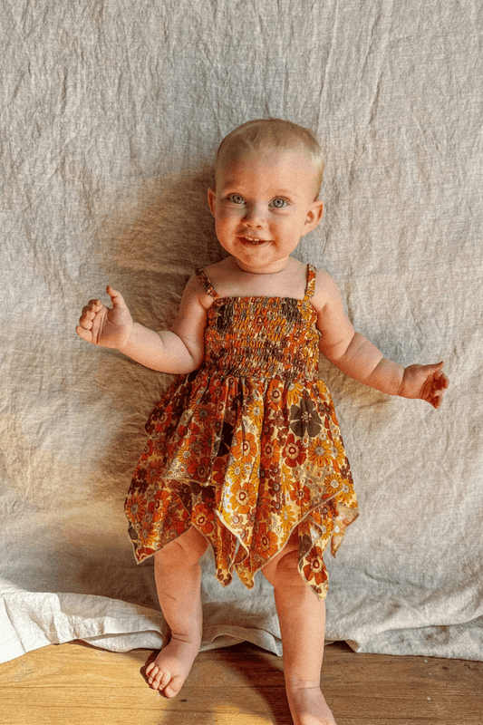 Baby Toddler Fairy Dress – Hippie Boho Kids Flower Dress, Adjustable Straps