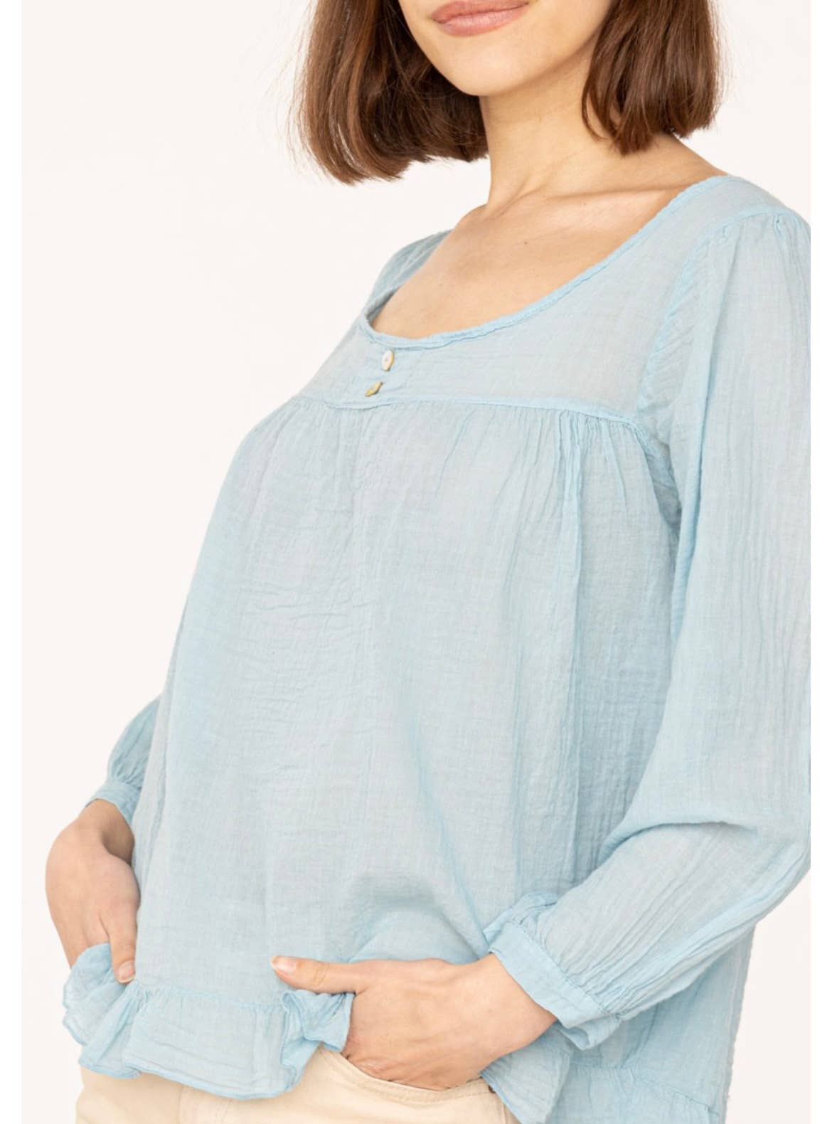 Italian Women’s Linen Top – One Size, Made in Italy, Eco-Friendly Care