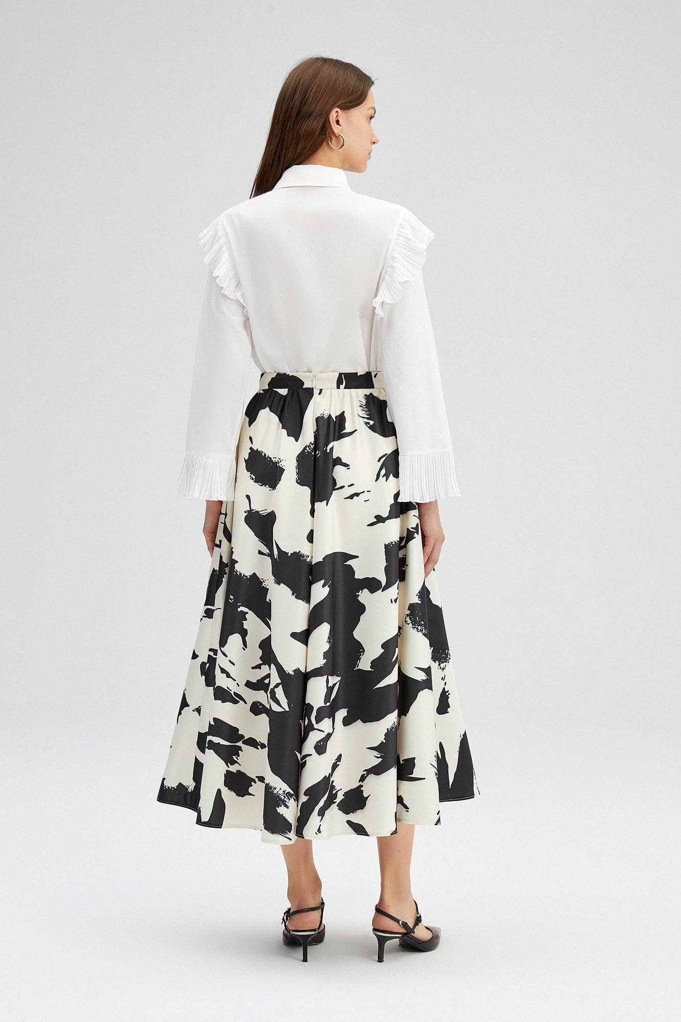 Patterned Midi Skirt