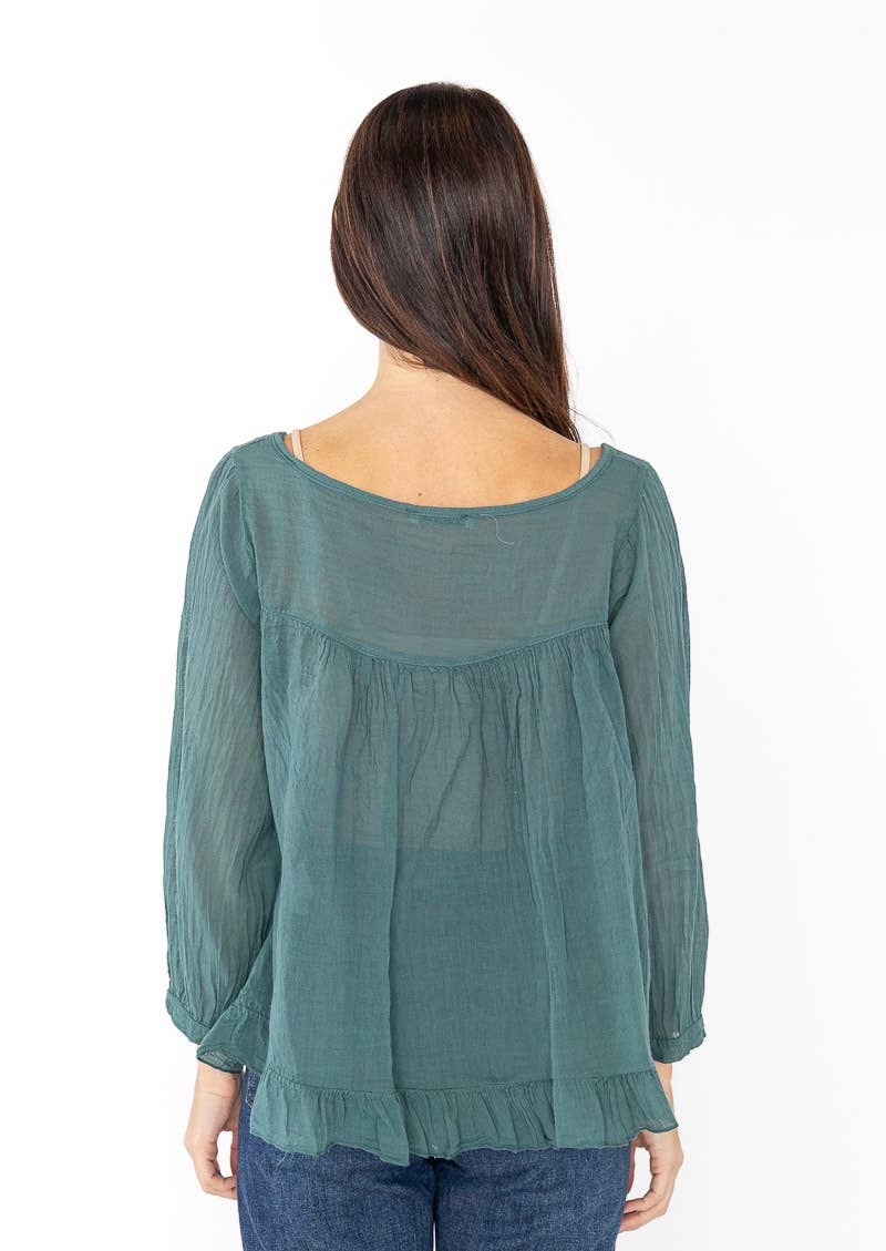 Italian Women’s Linen Top – One Size, Made in Italy, Eco-Friendly Care