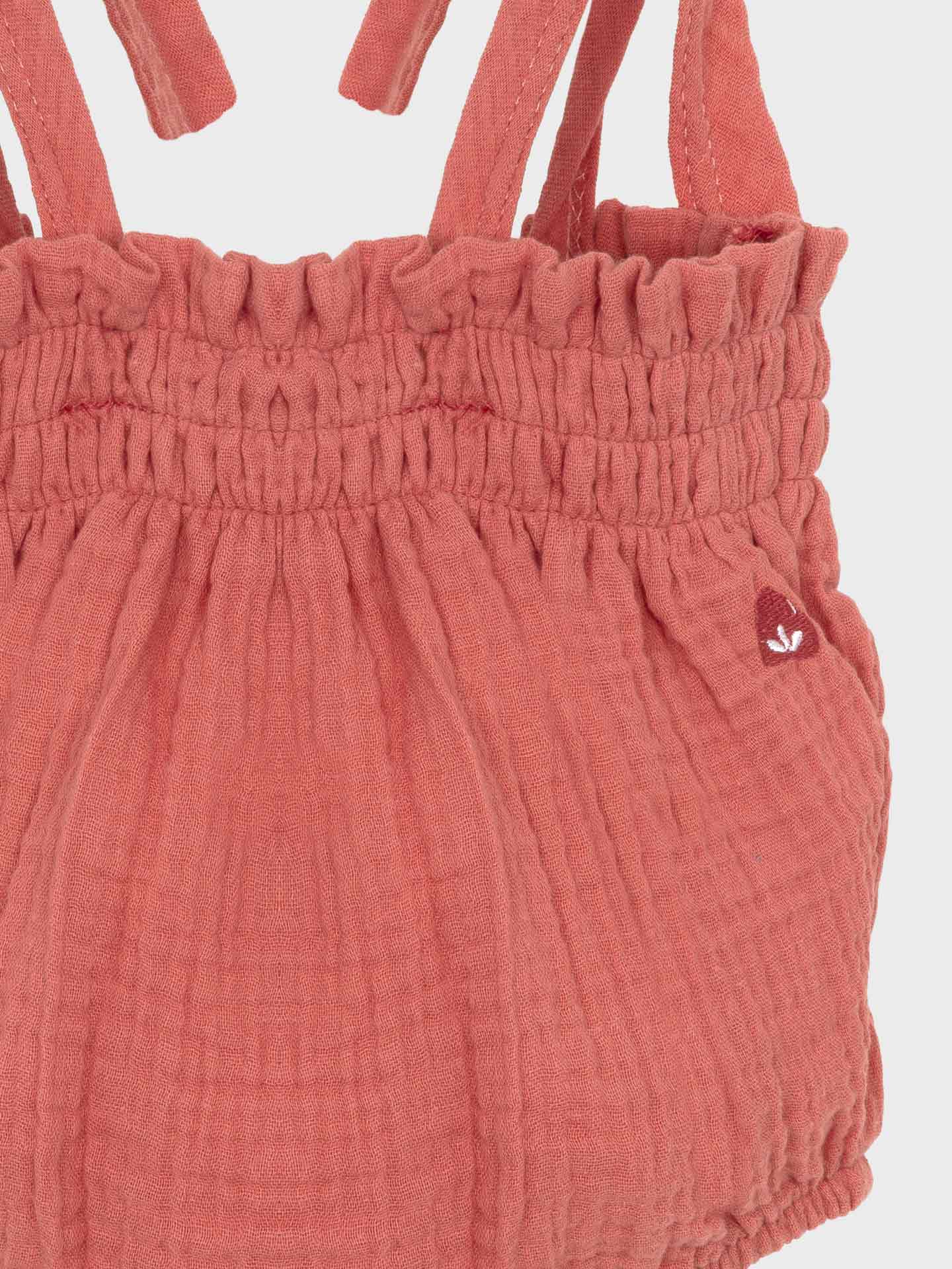 Organic Cotton Baby Girl Romper with Straps
