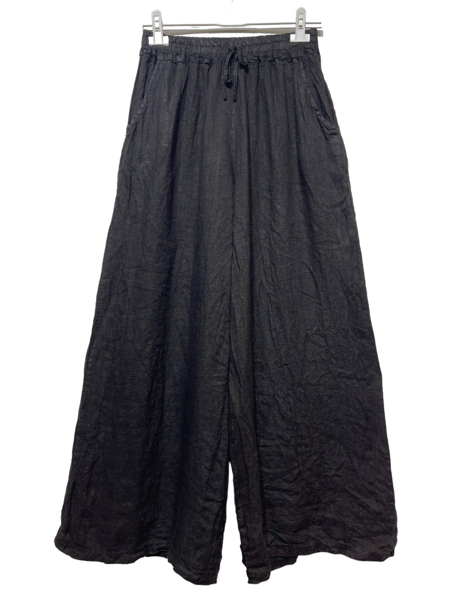 Made in Italy – One Size Linen Blend Wide-Leg Pants