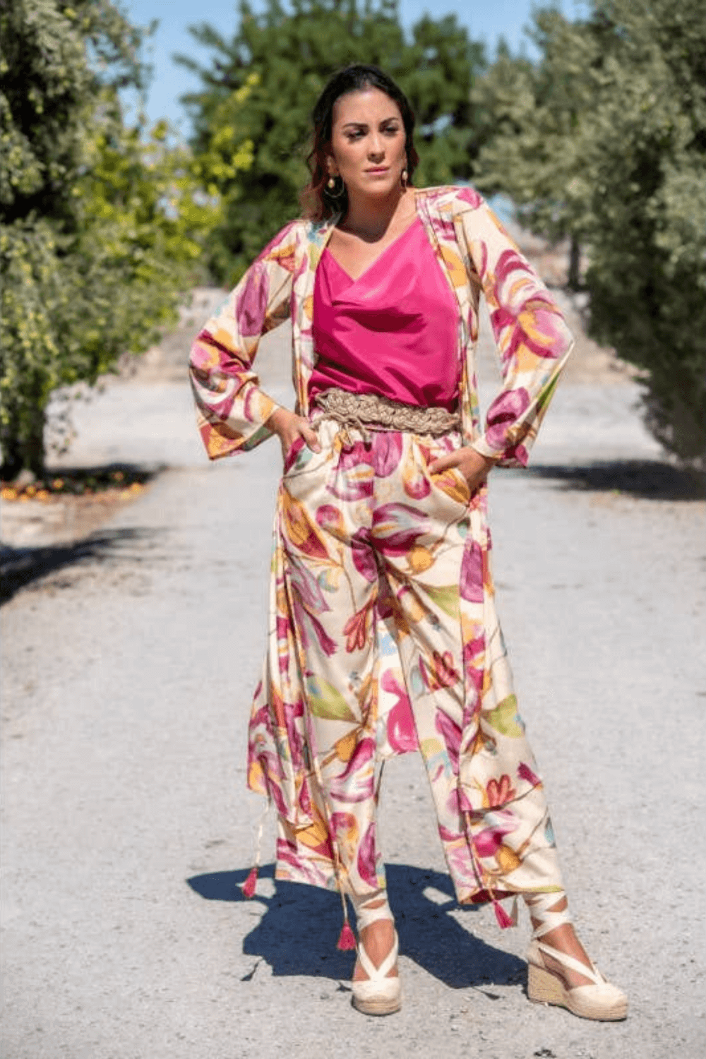Cream Floral Pants