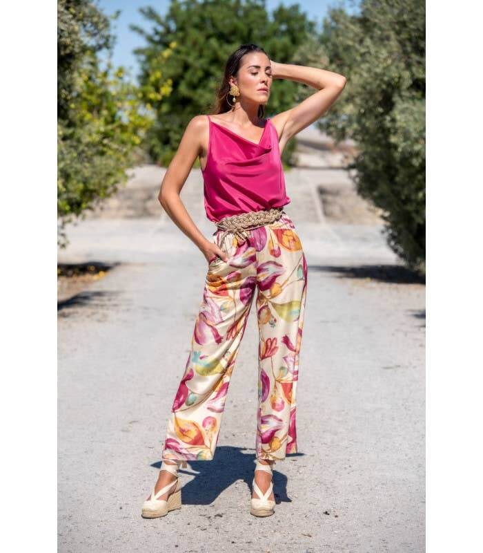 Cream Floral Pants