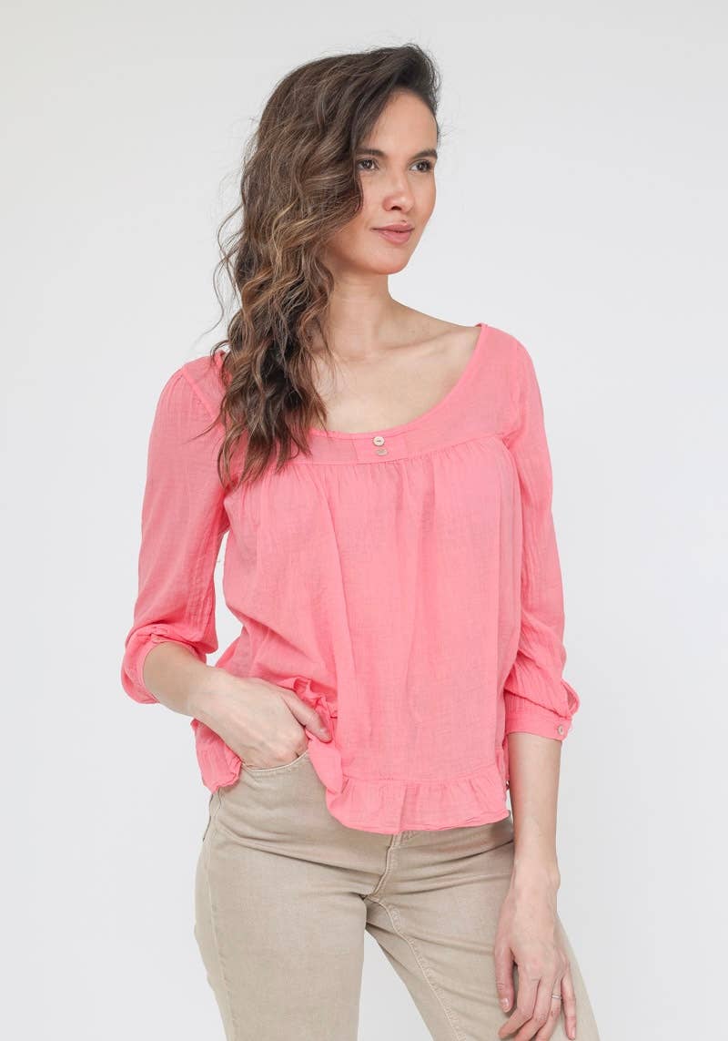 Italian Women’s Linen Top – One Size, Made in Italy, Eco-Friendly Care
