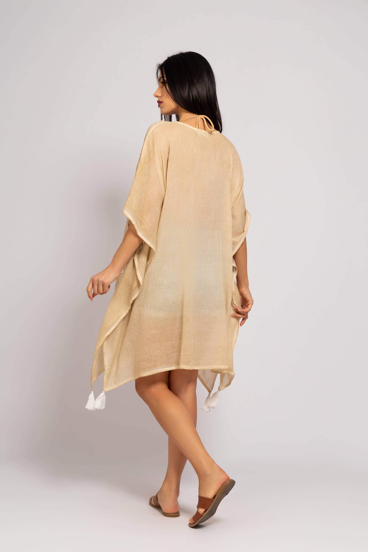 Kaftan with White Embroidery