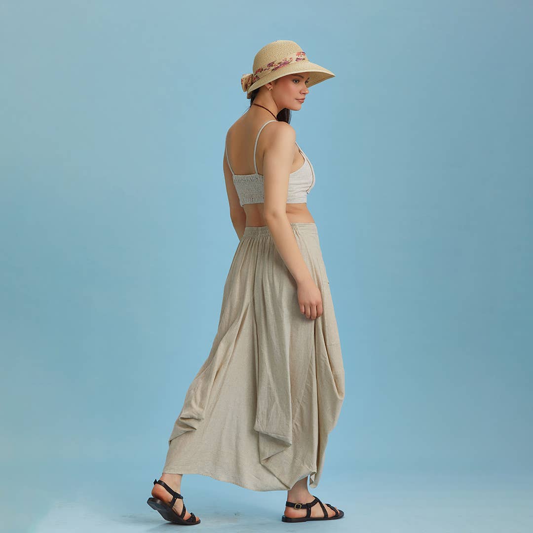Boho Linen Long Skirt