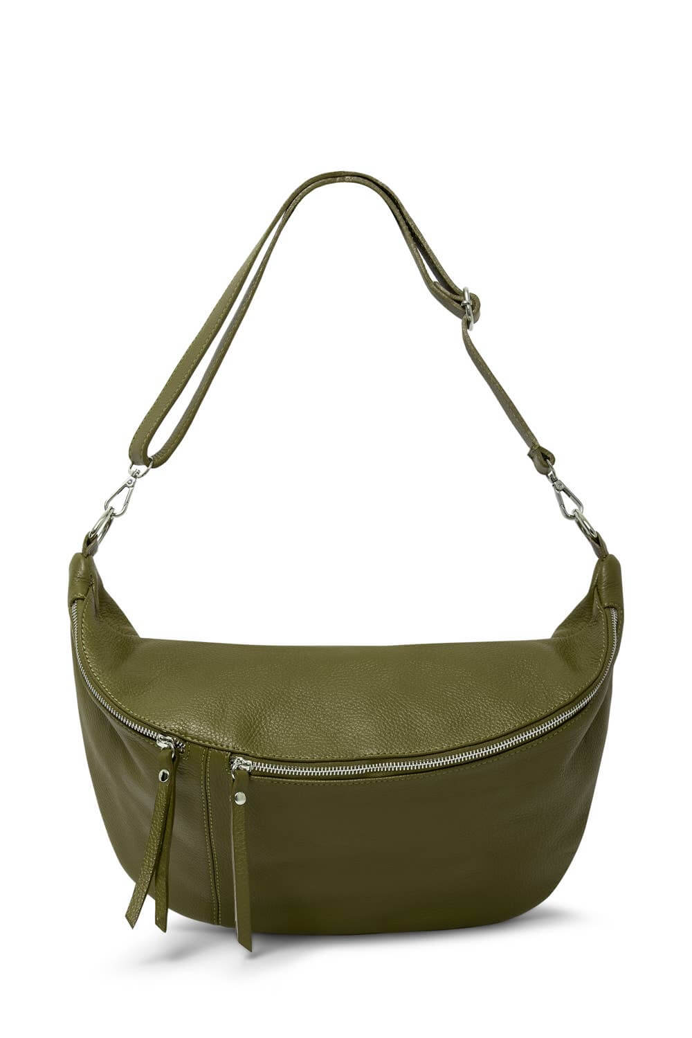 Oversized Italian Leather Crescent Bag – Versatile, Handmade in Italy