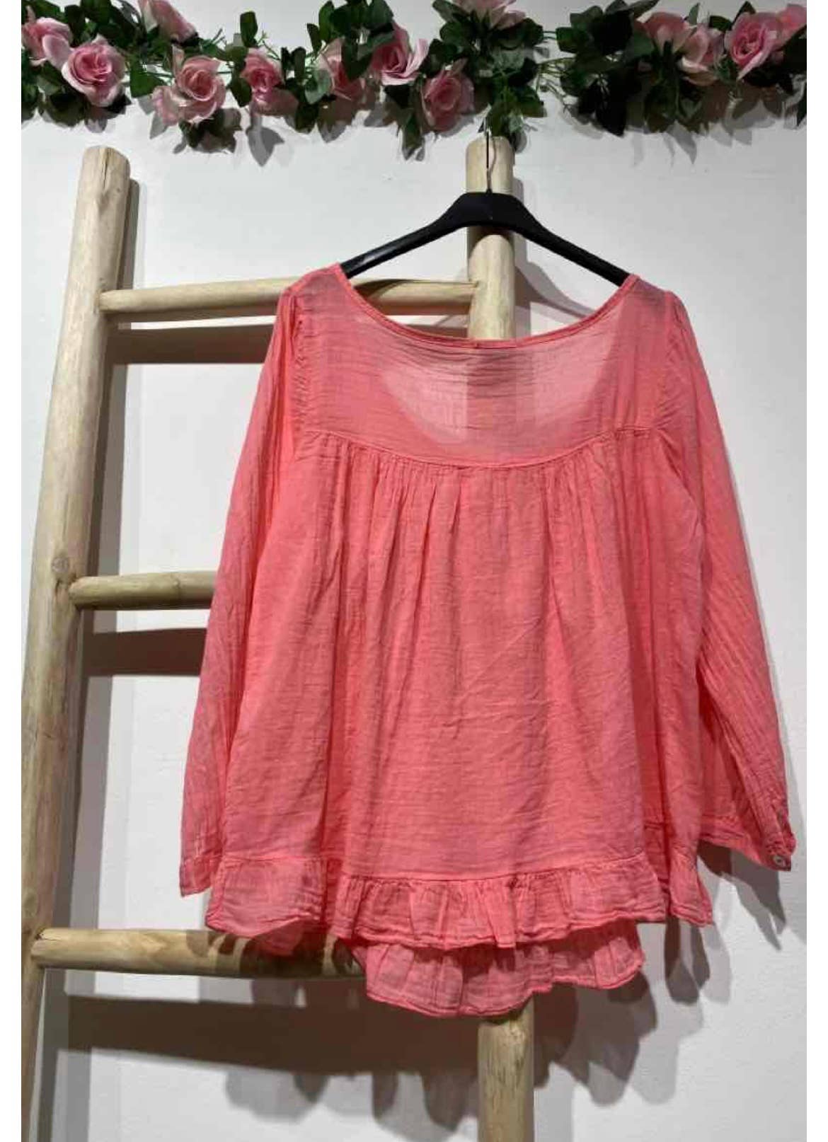 Italian Women’s Linen Top – One Size, Made in Italy, Eco-Friendly Care