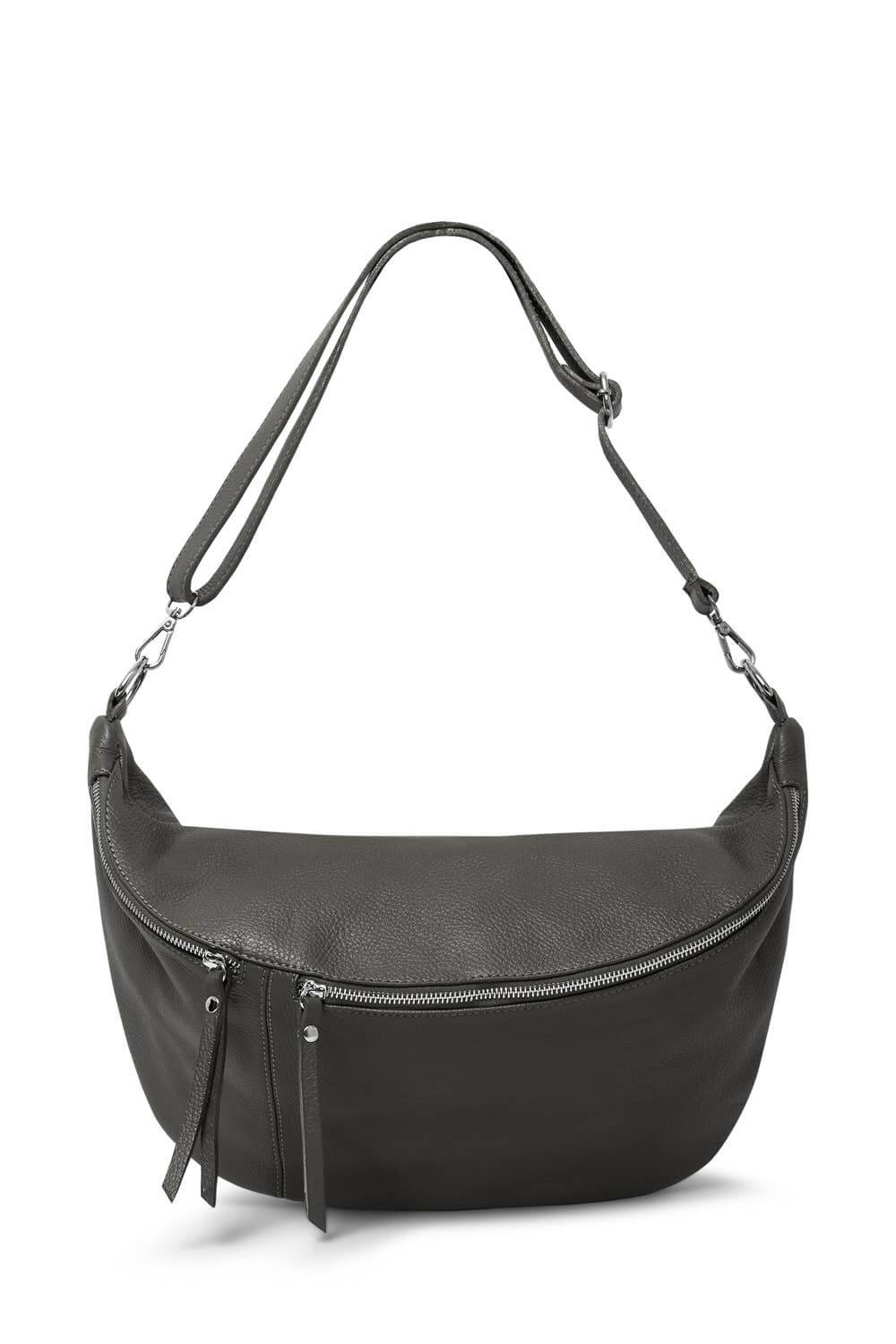 Oversized Italian Leather Crescent Bag – Versatile, Handmade in Italy