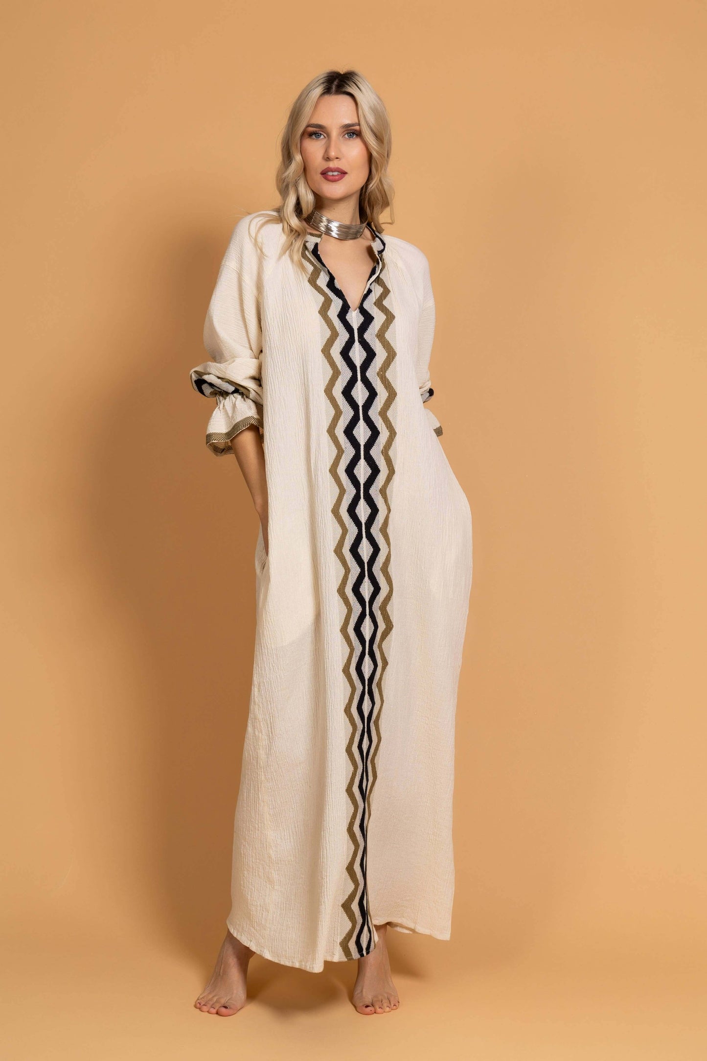 Cotton Jacquard Woven Dress