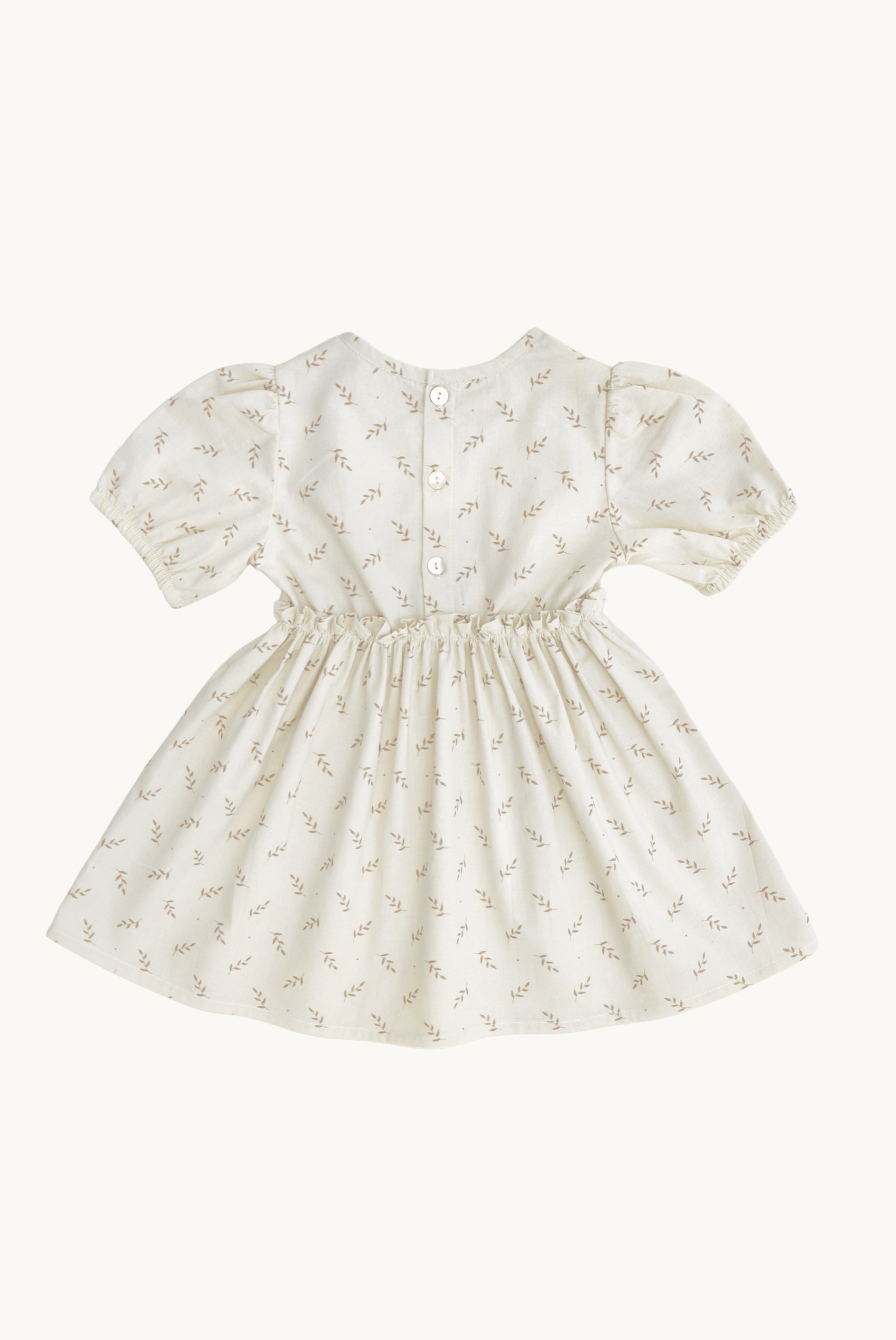 Baby Girl Floral Summer Dress – Beige, 100% Cotton, OEKO-TEX | ELIANE Dress