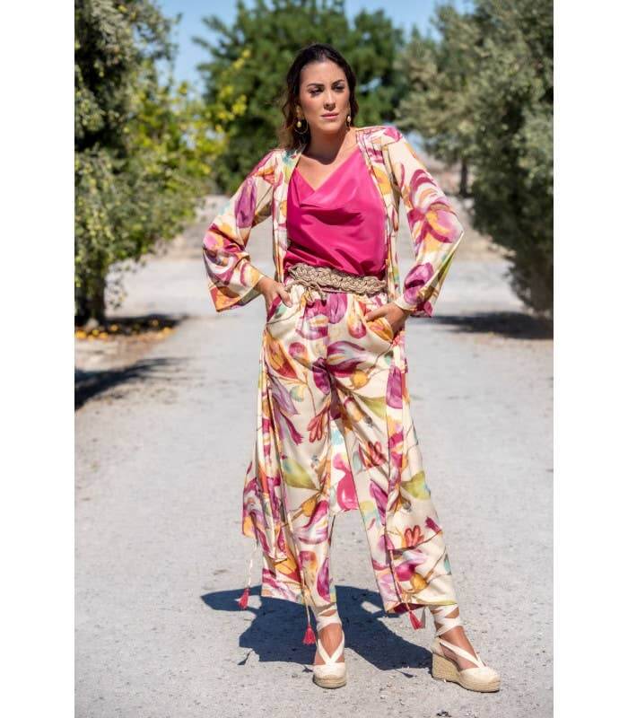 Cream Floral Pants