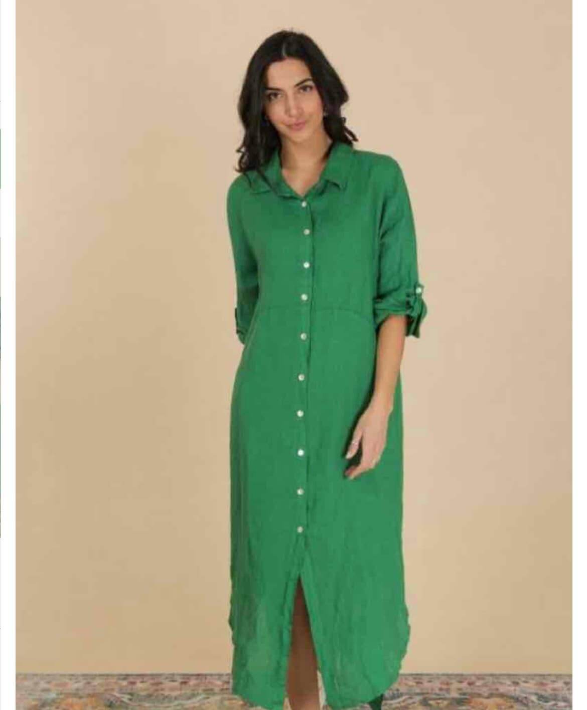 Handcrafted Italian Linen Long Shirt - Spring Summer