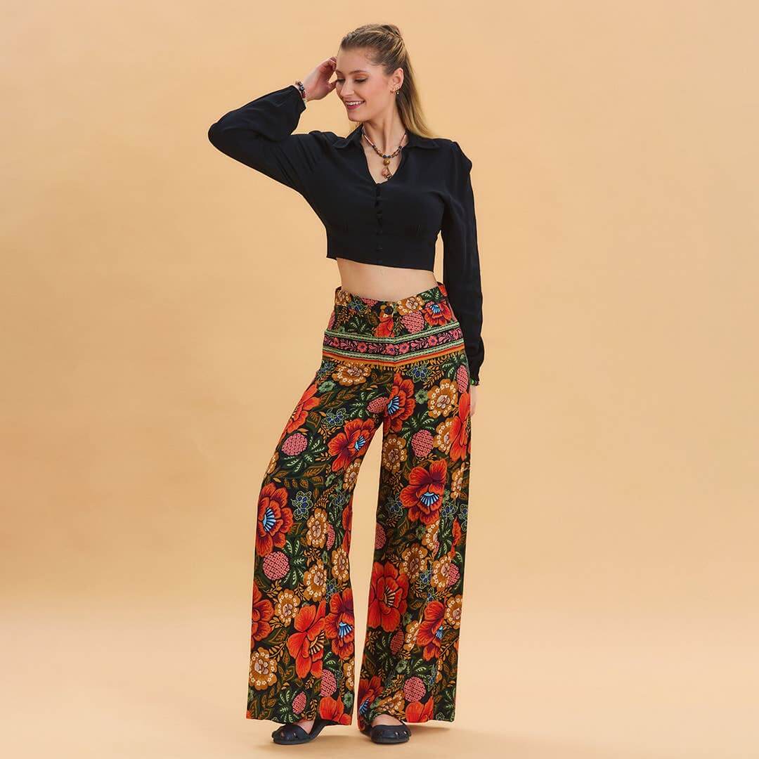 High Waist Palazzo Trousers