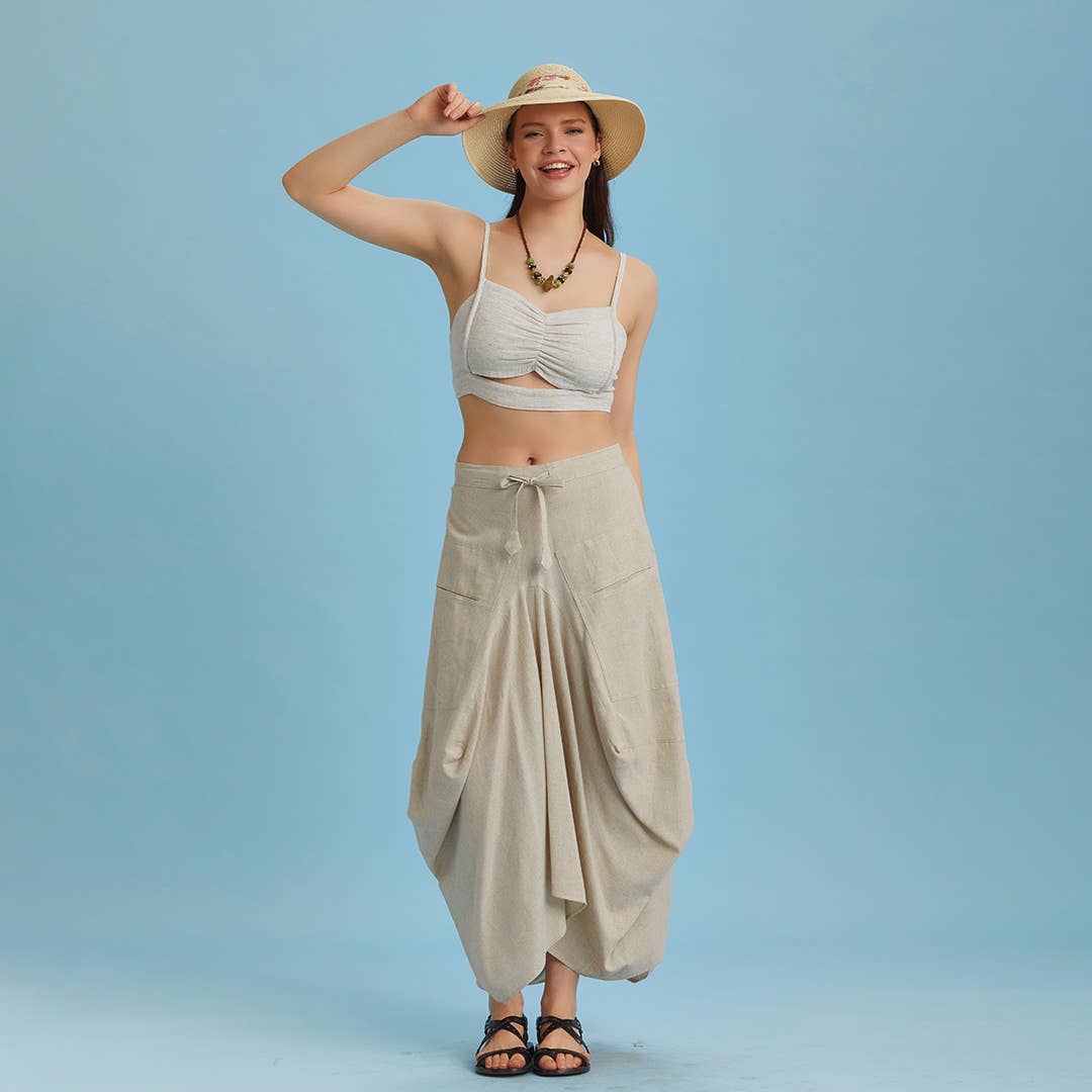 Boho Linen Long Skirt