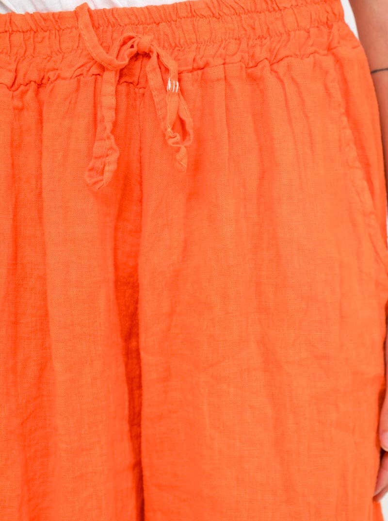 Made in Italy – One Size Linen Blend Wide-Leg Pants