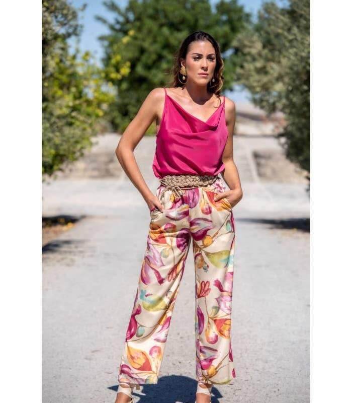 Cream Floral Pants