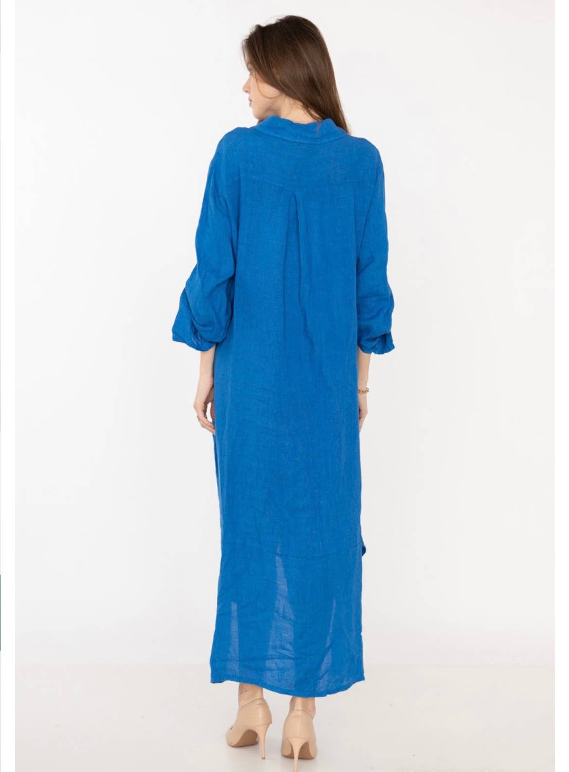 Handcrafted Italian Linen Long Shirt - Spring Summer