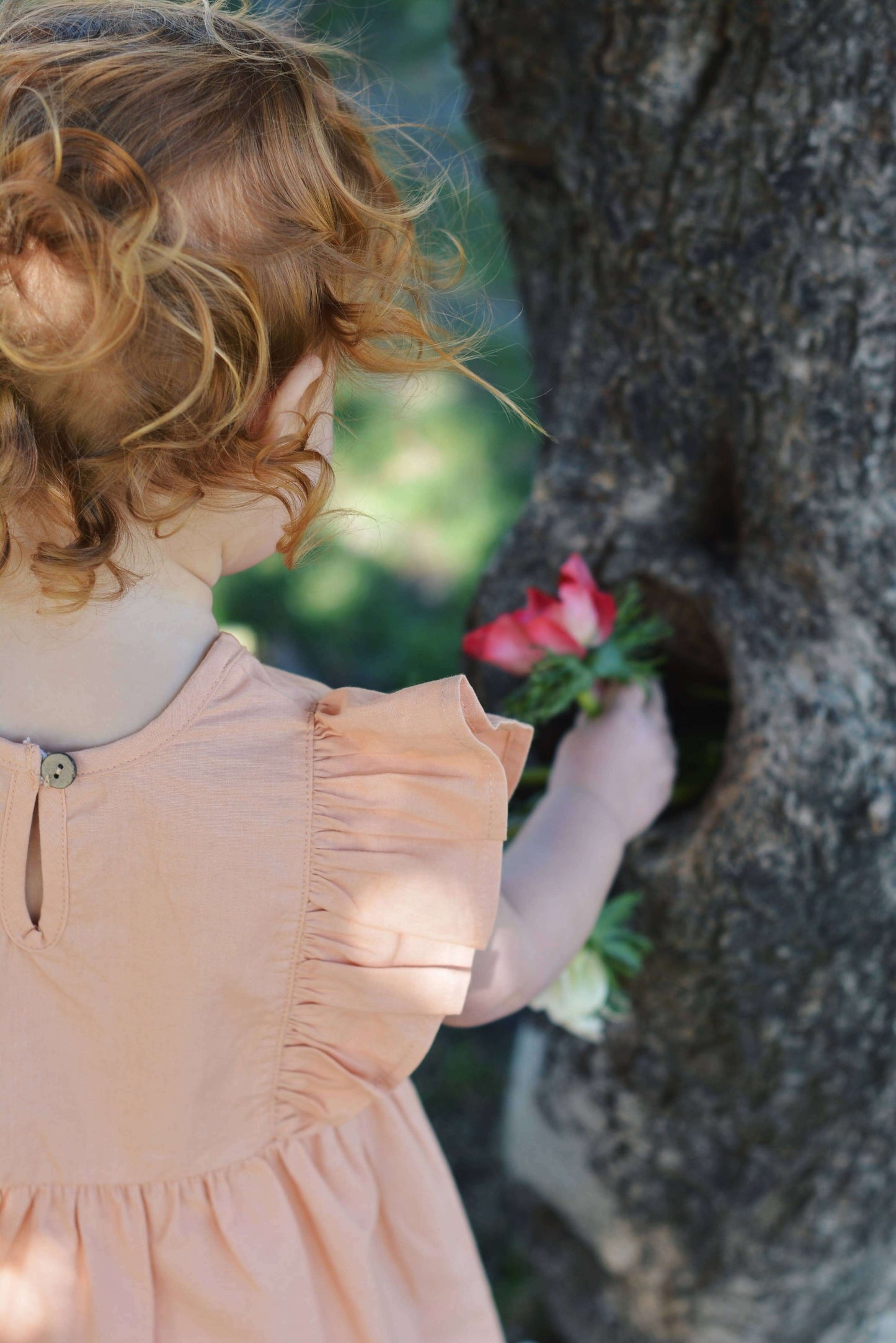 DINA Dress Apricot (18-24M Girls) – 100% Cotton, Ethical Kidswear