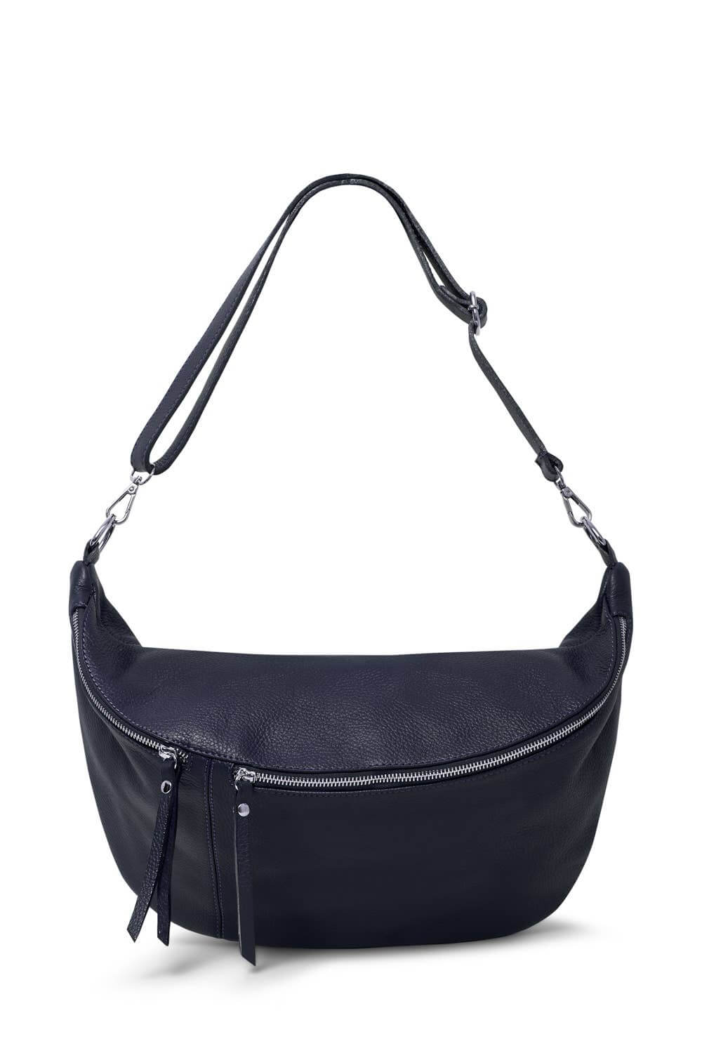 Oversized Italian Leather Crescent Bag – Versatile, Handmade in Italy