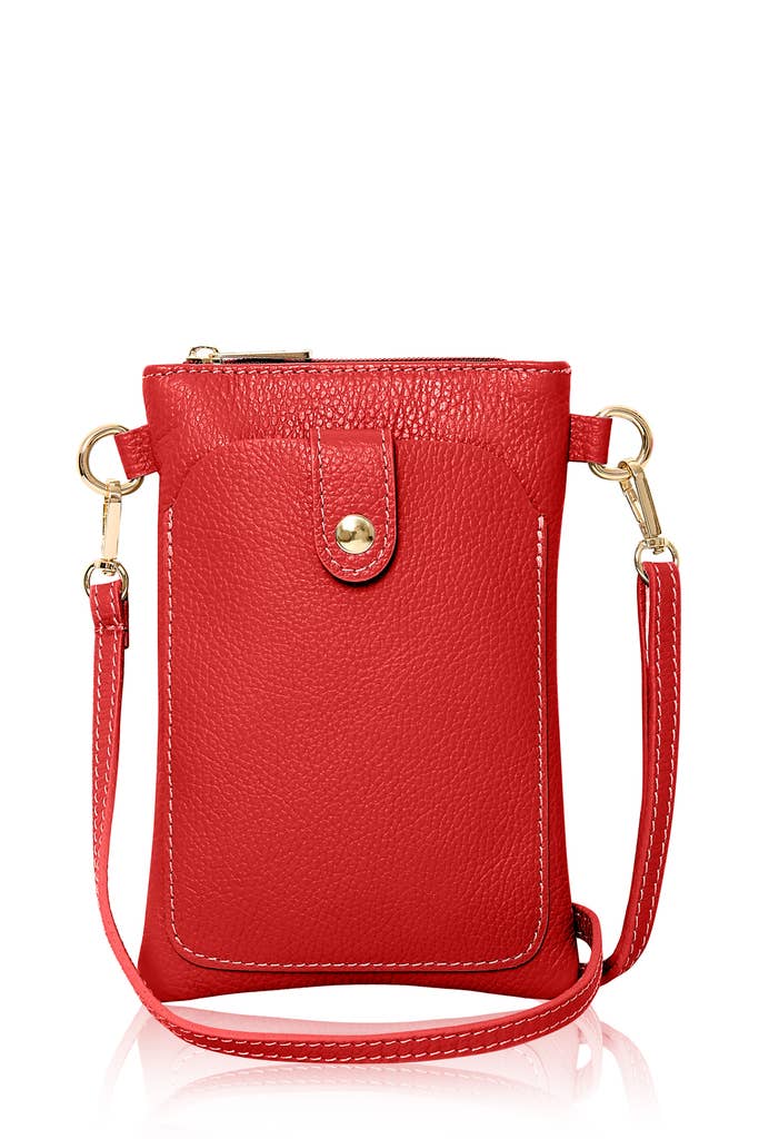 Italian Leather Phone Crossbody Bag – Handmade in Italy