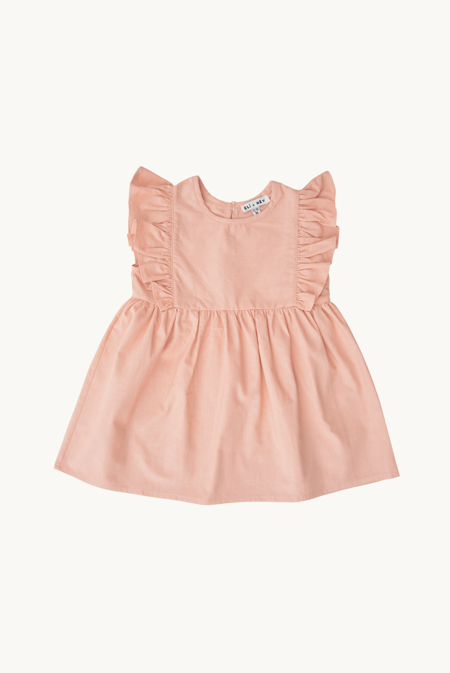 DINA Dress Apricot (18-24M Girls) – 100% Cotton, Ethical Kidswear