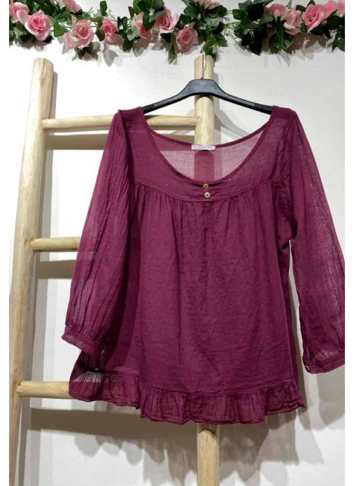 Italian Women’s Linen Top – One Size, Made in Italy, Eco-Friendly Care