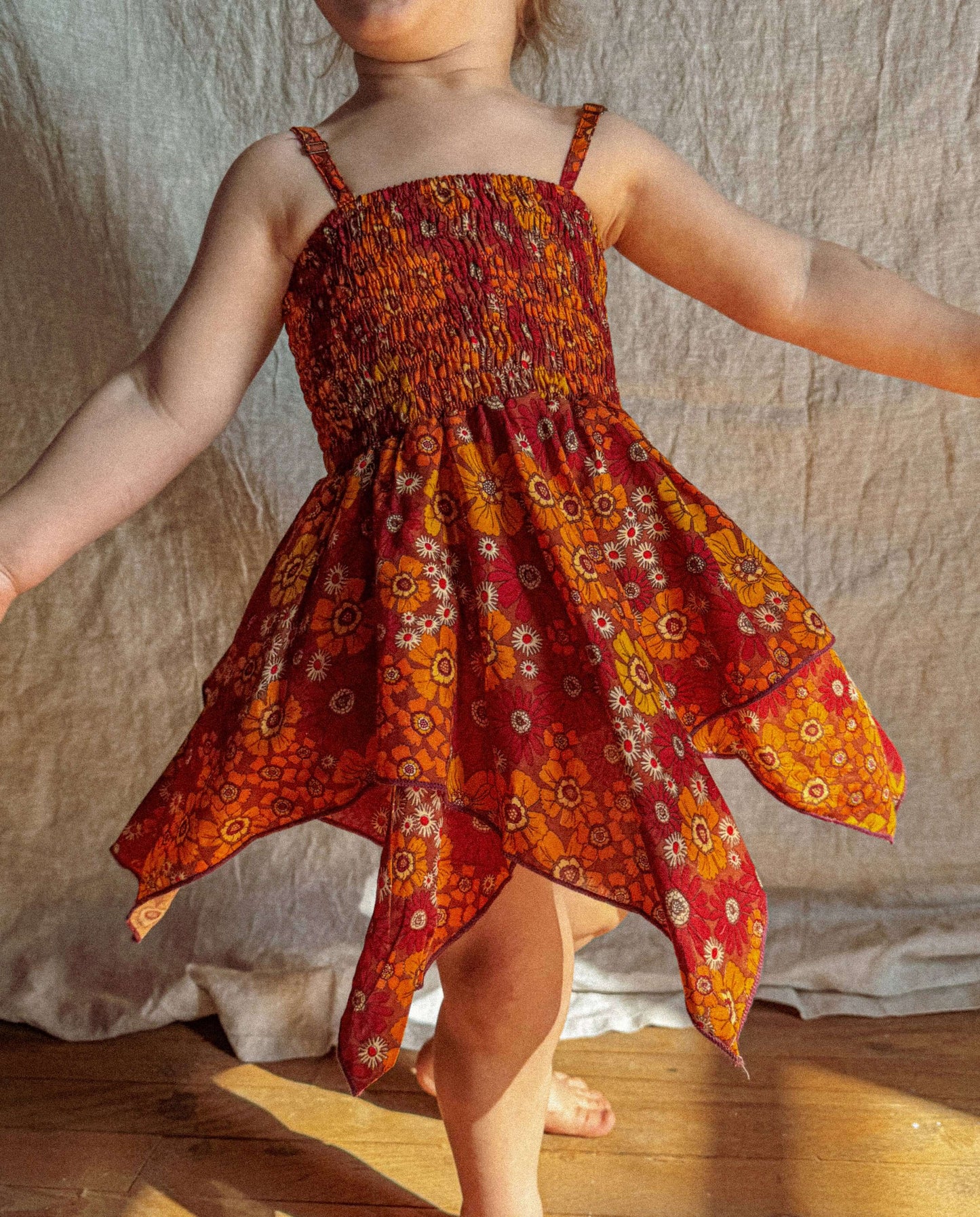 Baby Toddler Fairy Dress – Hippie Boho Kids Flower Dress, Adjustable Straps