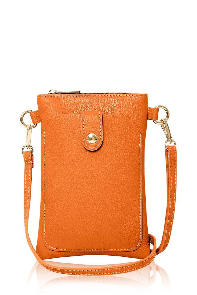 Italian Leather Phone Crossbody Bag – Handmade in Italy