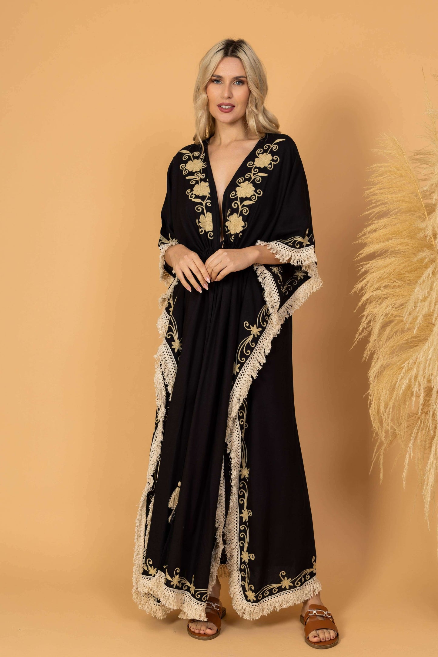 Embroidered Cotton Kimono