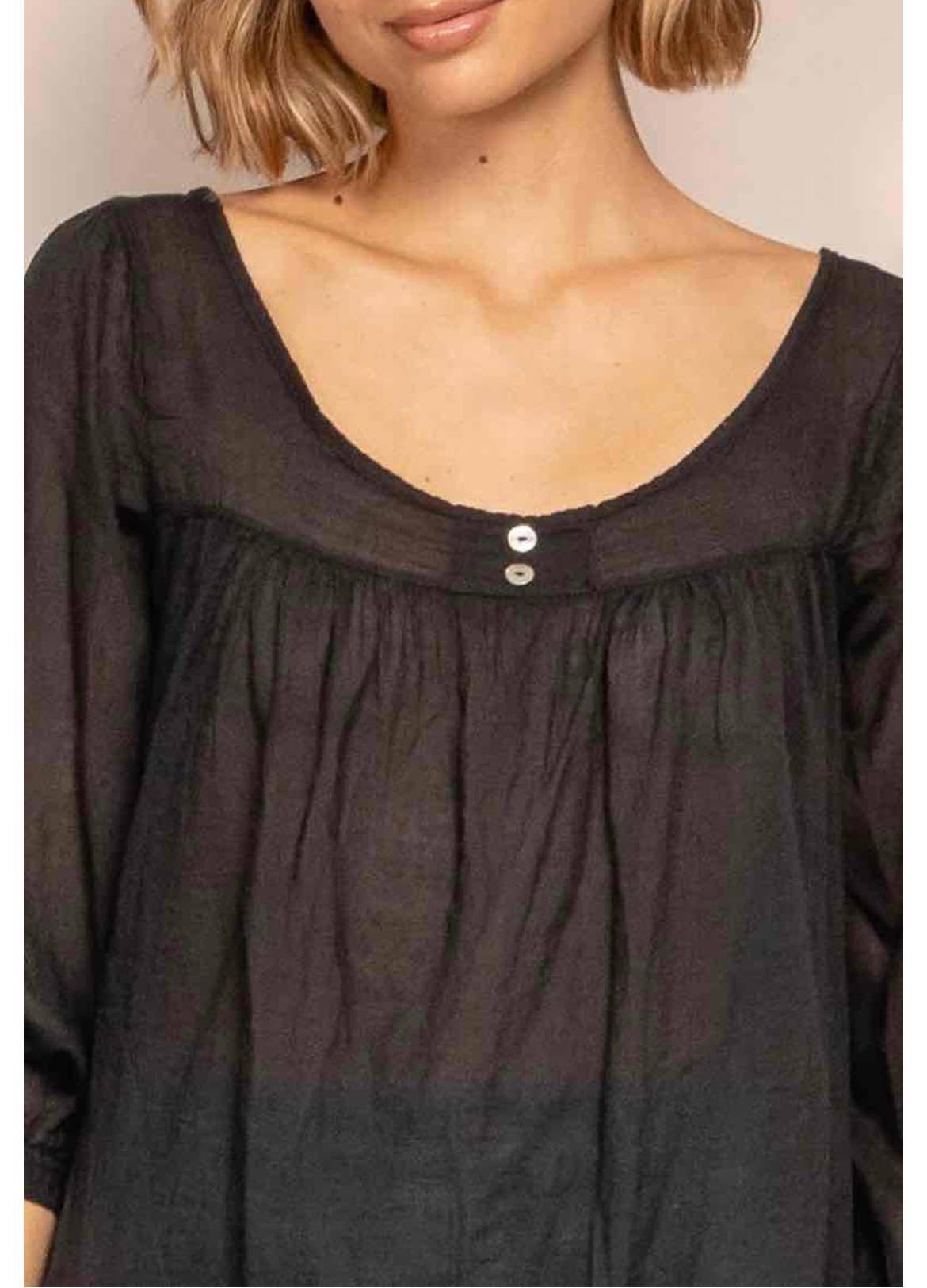 Italian Women’s Linen Top – One Size, Made in Italy, Eco-Friendly Care