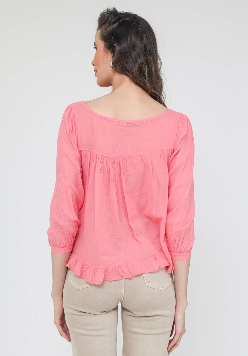Italian Women’s Linen Top – One Size, Made in Italy, Eco-Friendly Care