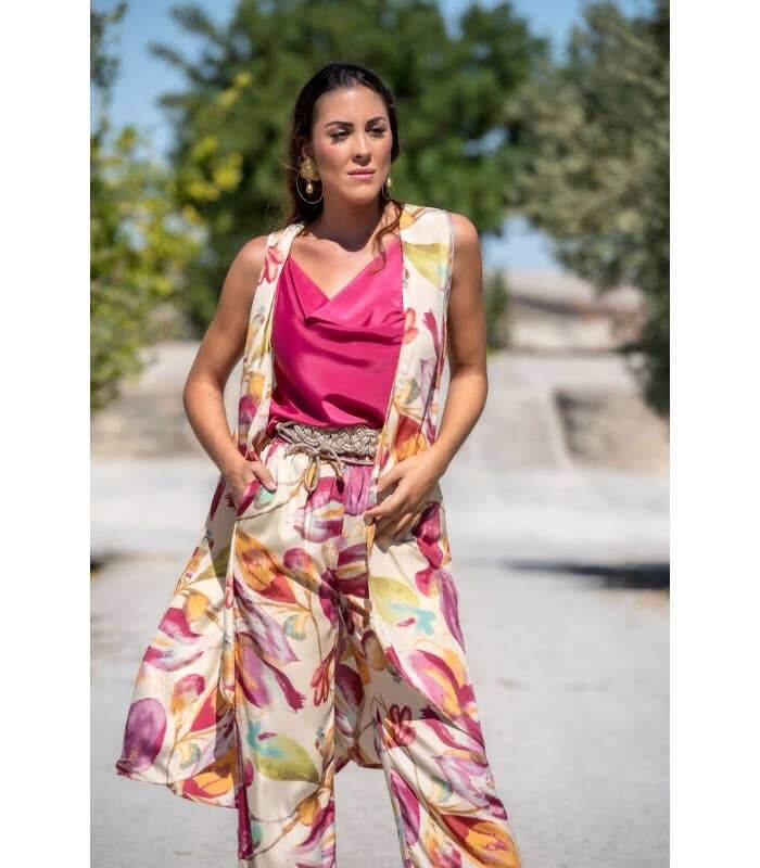 Cream Floral Pants