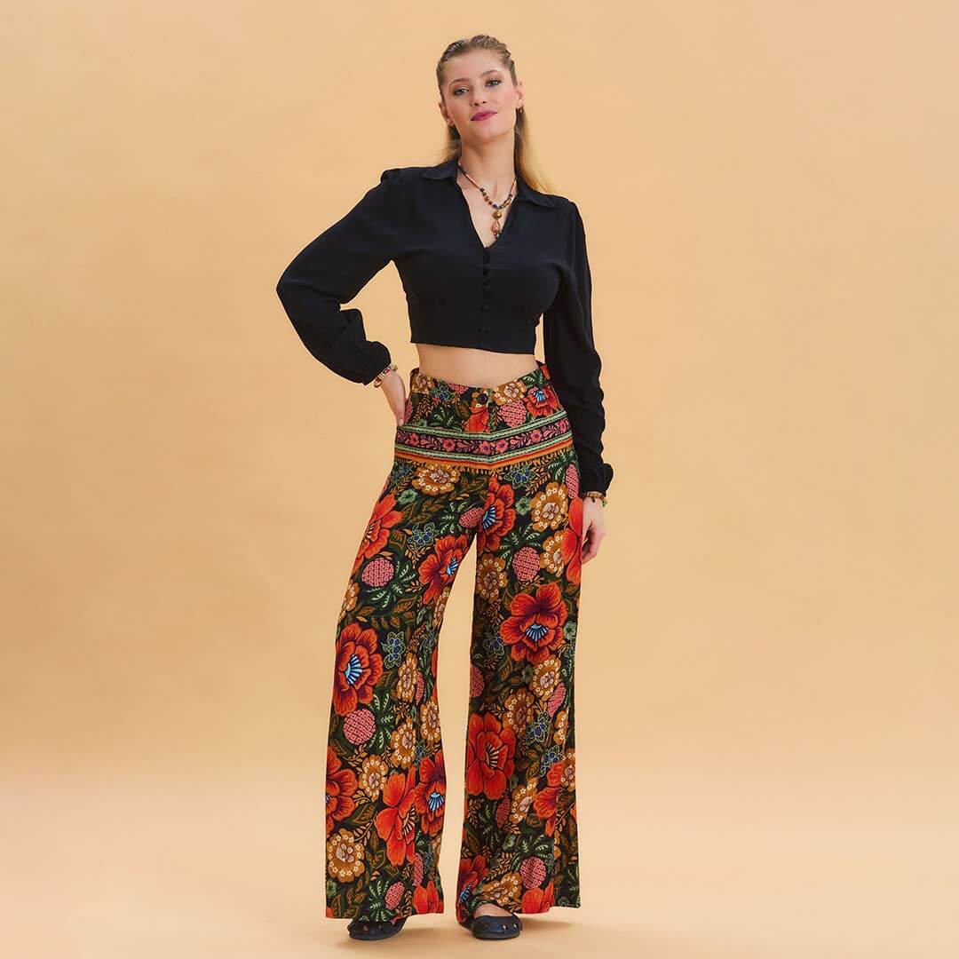 High Waist Palazzo Trousers