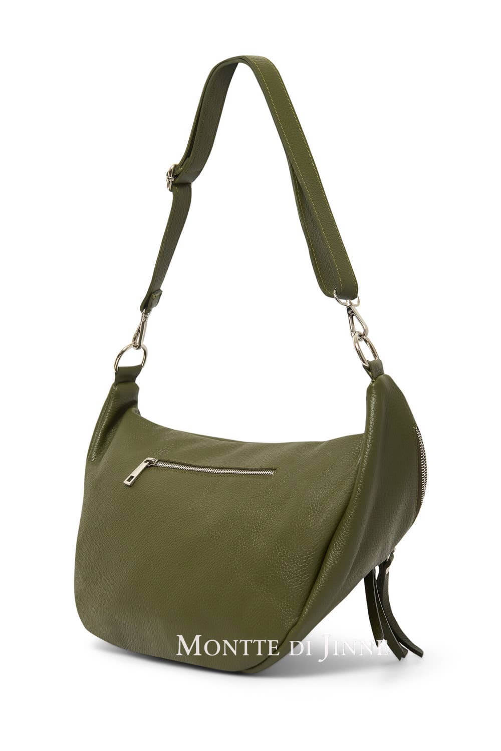 Oversized Italian Leather Crescent Bag – Versatile, Handmade in Italy