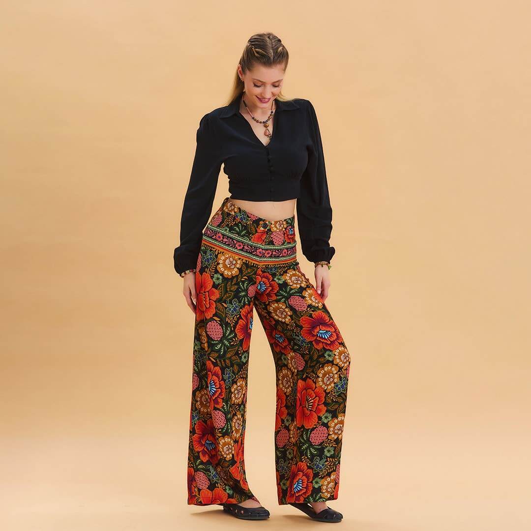 High Waist Palazzo Trousers