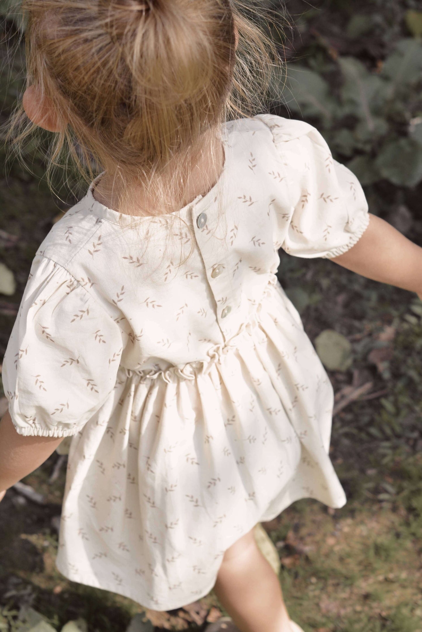 Baby Girl Floral Summer Dress – Beige, 100% Cotton, OEKO-TEX | ELIANE Dress