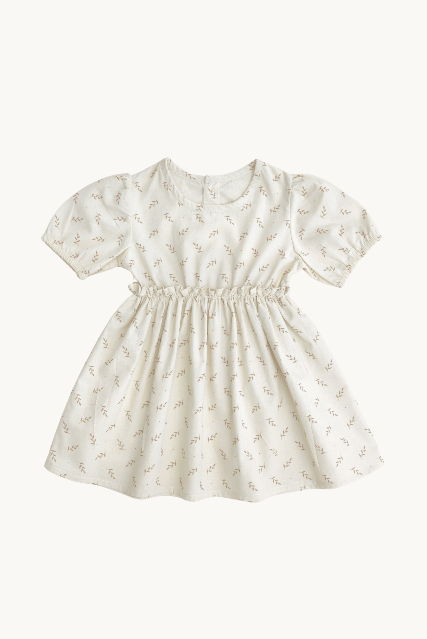 Baby Girl Floral Summer Dress – Beige, 100% Cotton, OEKO-TEX | ELIANE Dress