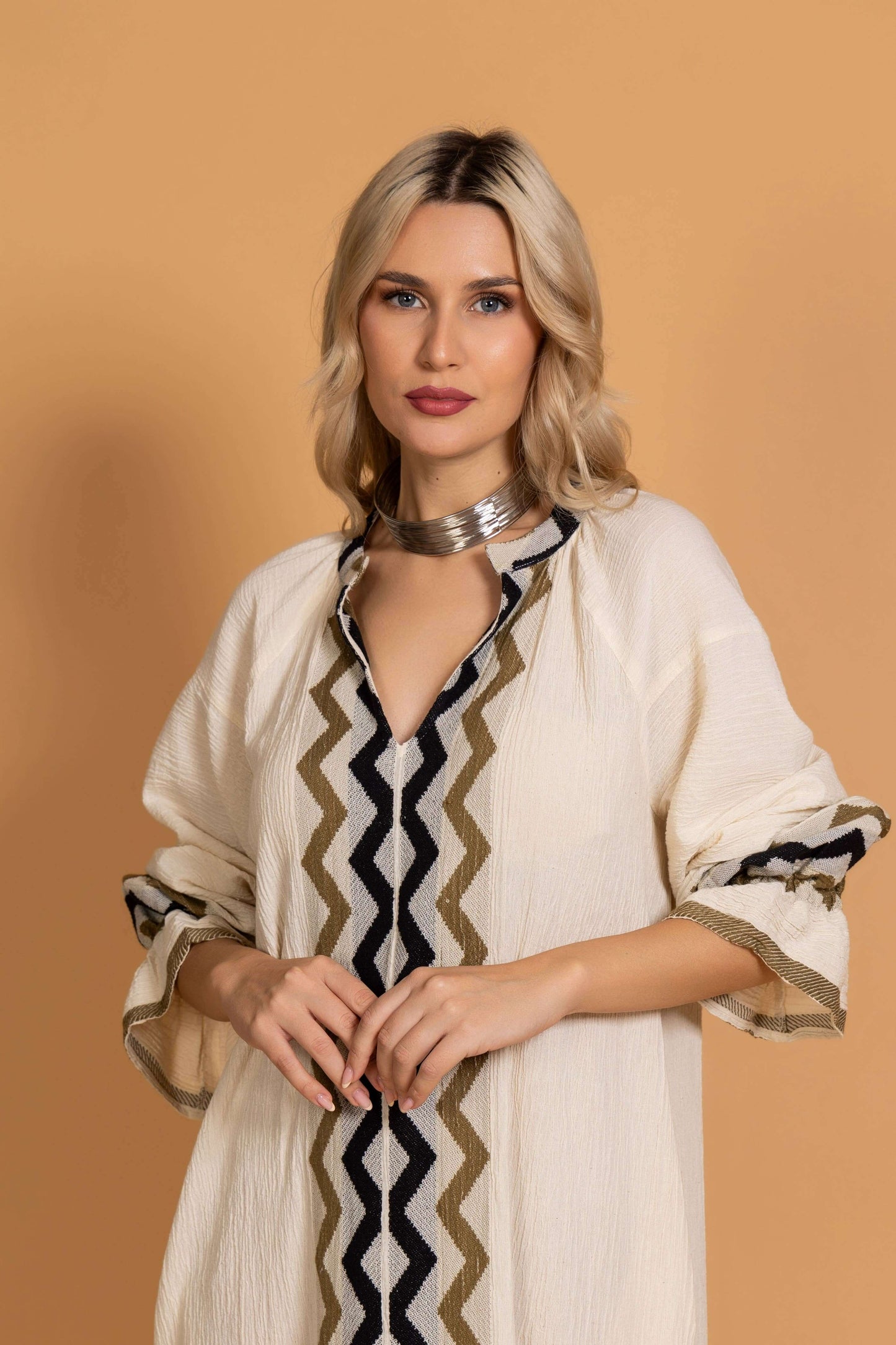 Cotton Jacquard Woven Dress