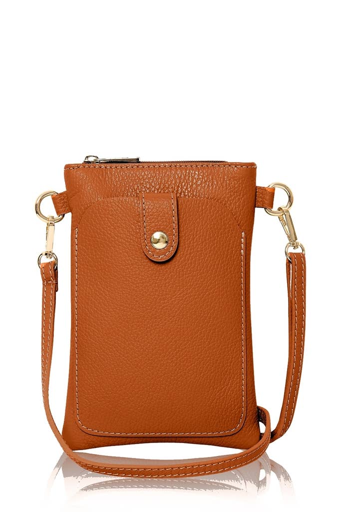 Italian Leather Phone Crossbody Bag – Handmade in Italy