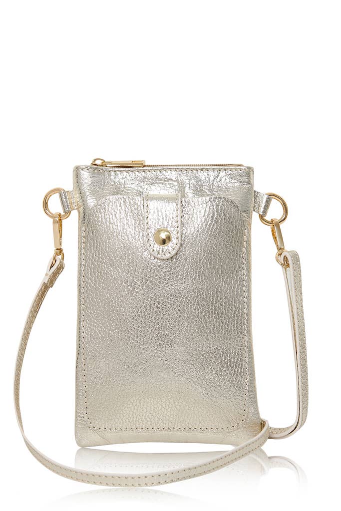 Italian Leather Phone Crossbody Bag – Handmade in Italy