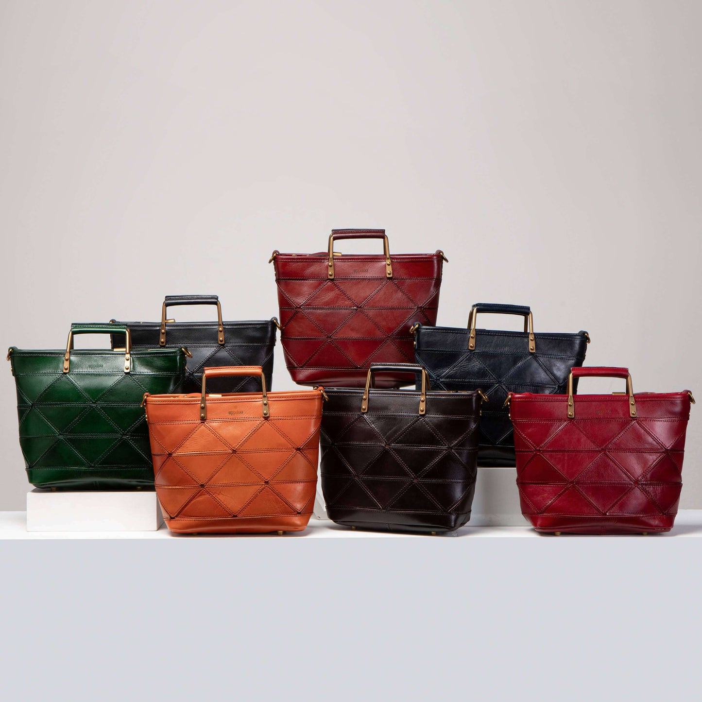 Origami Small Leather Tote Bag