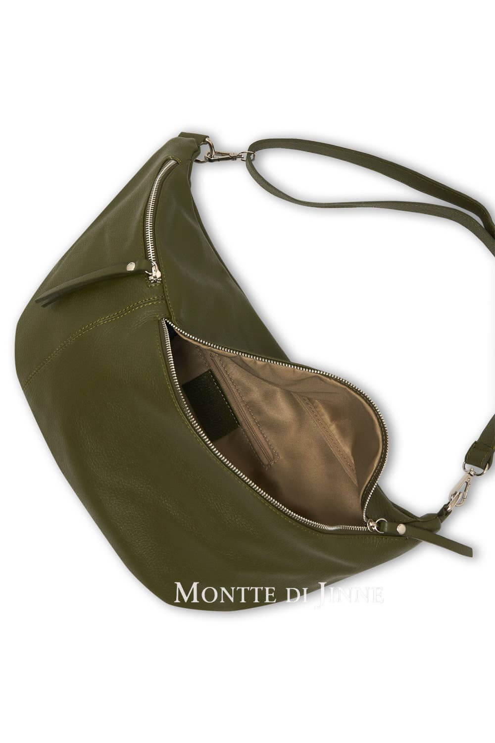 Oversized Italian Leather Crescent Bag – Versatile, Handmade in Italy